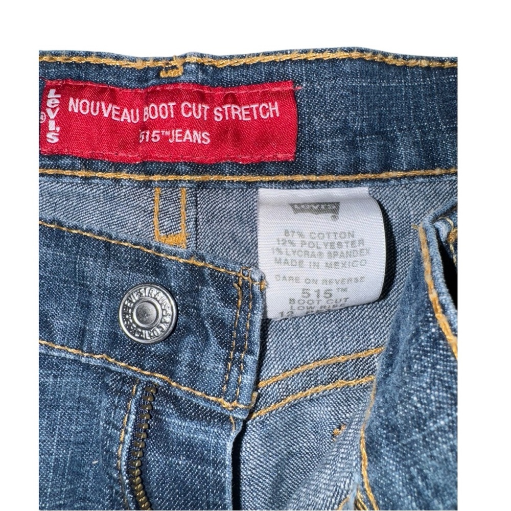 VTG y2k Levi’s 515‎ bootcut medium wash LOW RISE size 12 petite - Picture 8 of 9